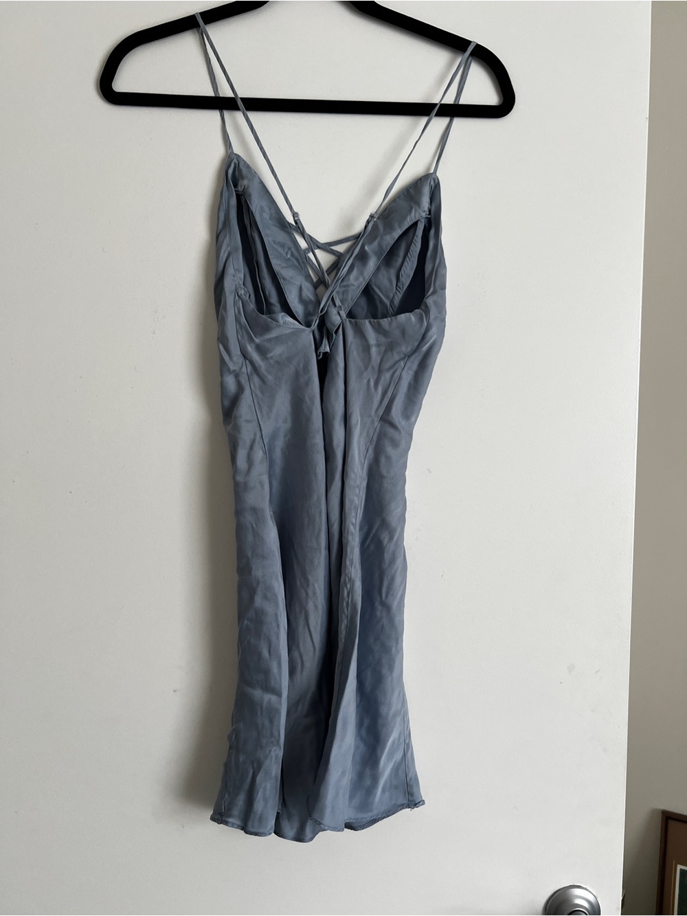 Victoria's Secret Steel Blue Satin Slip Dress - Picture 2 of 4